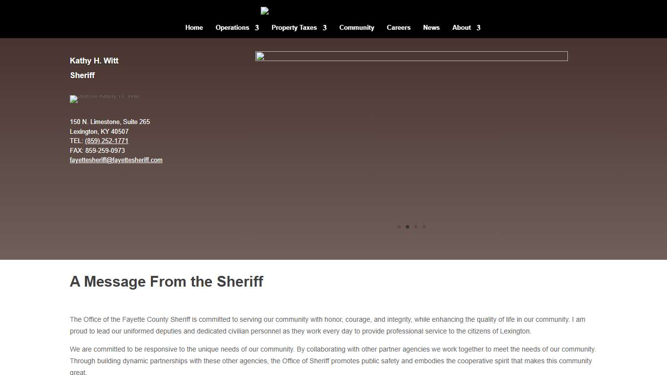 Fayette County Sheriff's Office, Lexington, KY Kathy H. Witt, Fayette County Sheriff