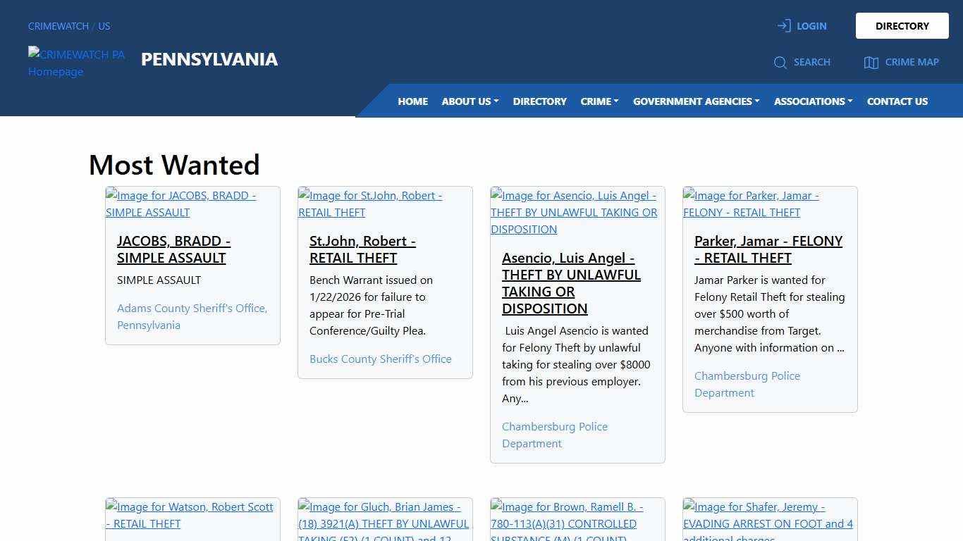 Pennsylvania Most Wanted CRIMEWATCH